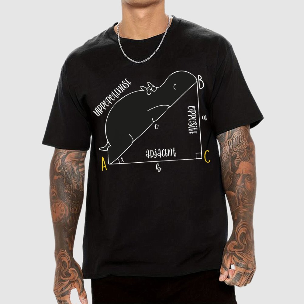 Interesting Math, Cute Hippo, Math Geek T-Shirt