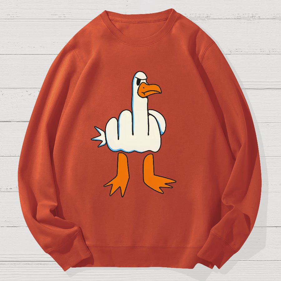 Rude Seagull Design Funny Geek Cotton Sweatshirt