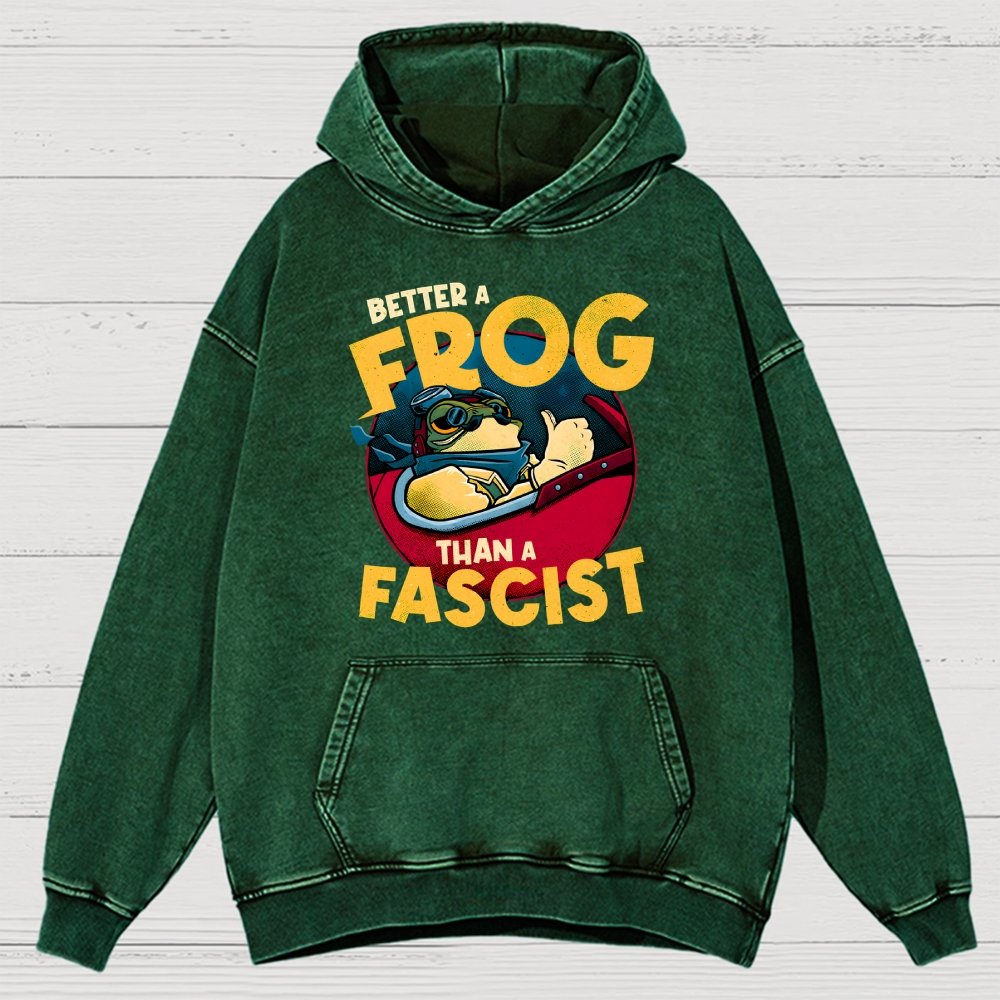 Better A Frog Than A Fascist Vintage Distressed Hoodie