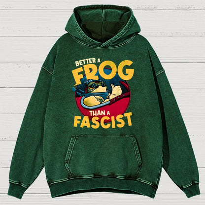 Better A Frog Than A Fascist Vintage Distressed Hoodie
