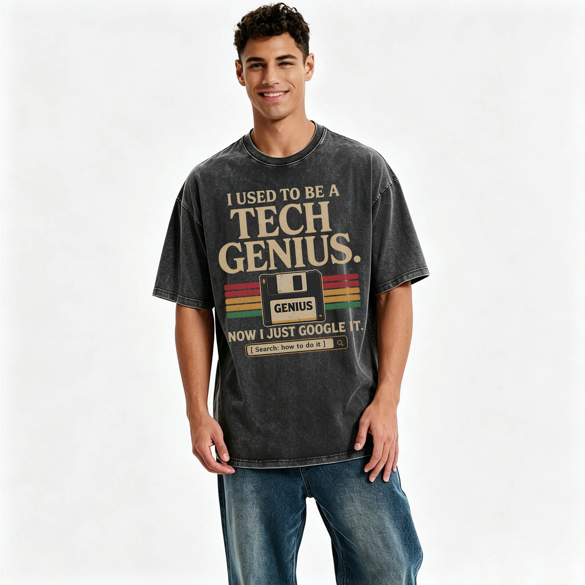 I Used to Be a Tech Genius. Now I Just Google It. Funny Vintage T-Shirt