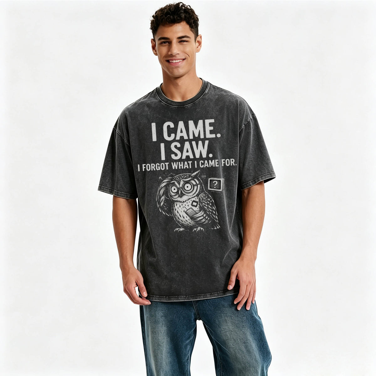 I Came. I Saw. I Forgot What I Came For. Funny Owl Vintage T-Shirt