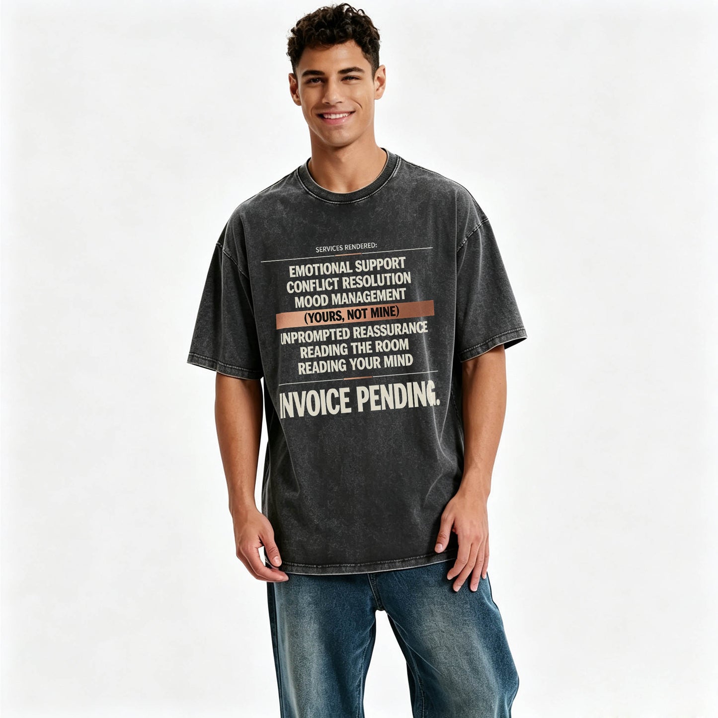 Emotional Labor Invoice Tee | Vintage Washed Sarcastic Women's Shirt