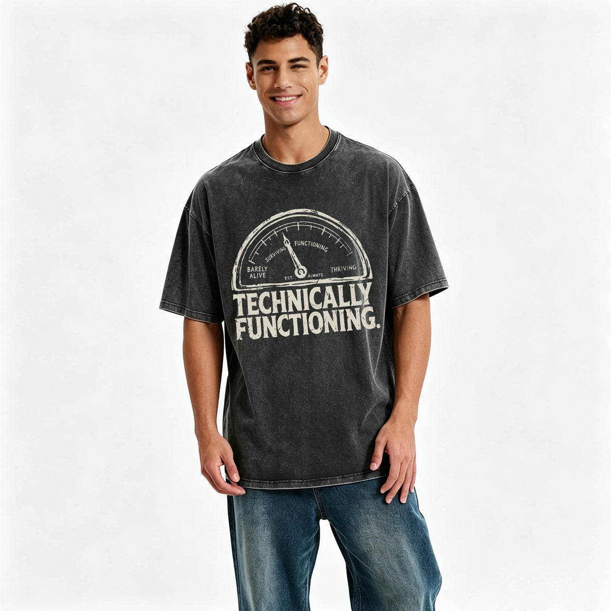 Technically Functioning Funny Sarcastic Gauge T-Shirt