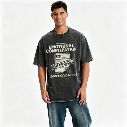 Emotional Constipation Vintage Washed Graphic Tee | Sarcastic Unisex T-Shirt