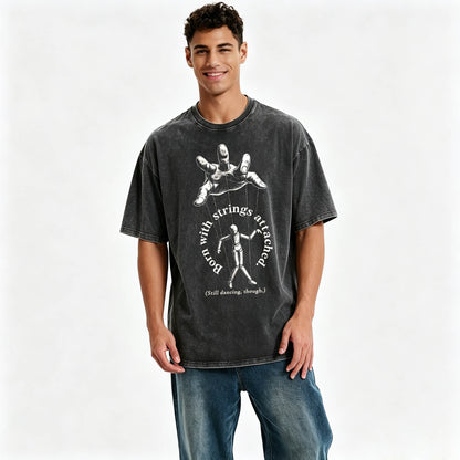 Born With Strings Attached — Funny Dark Humor T-Shirt