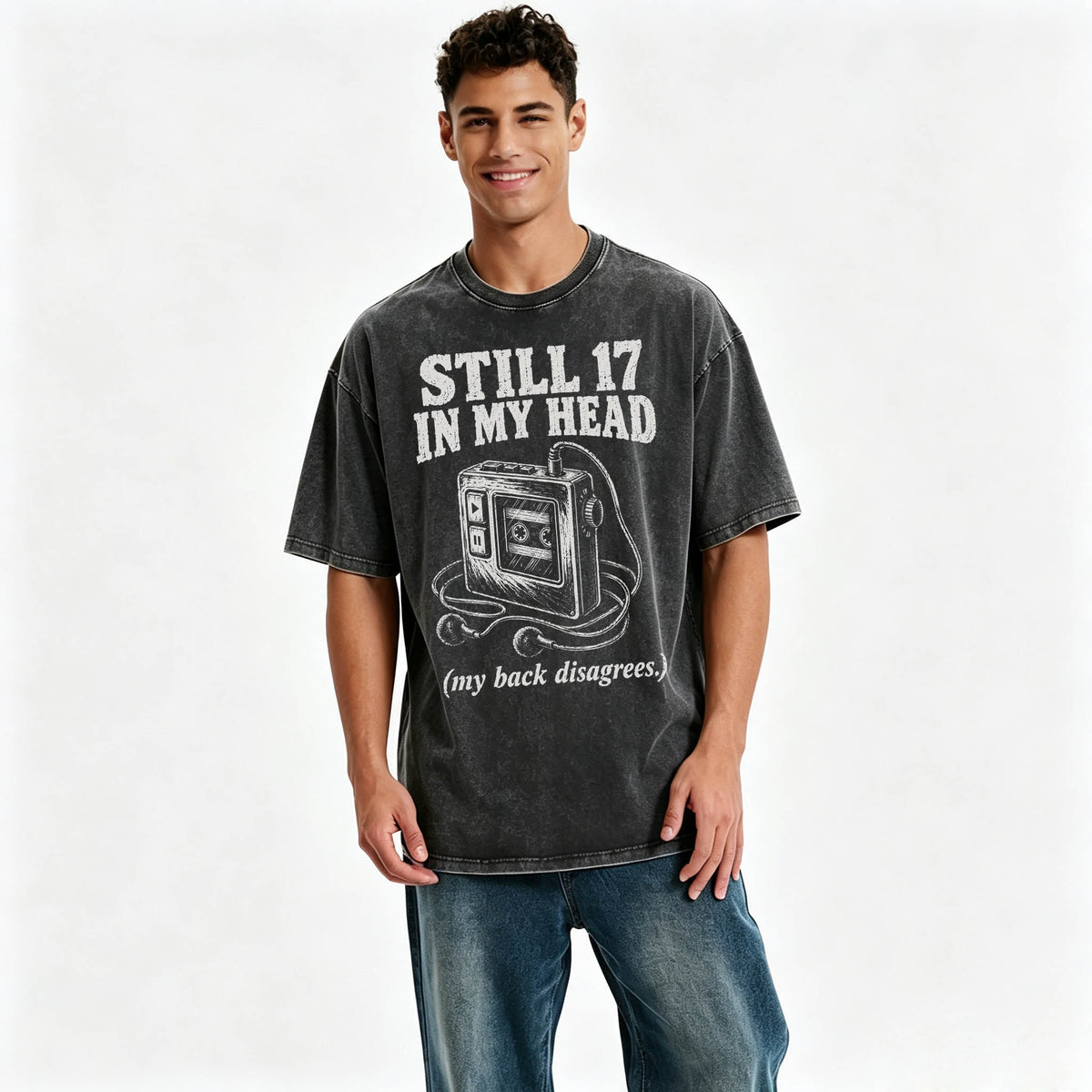 Still 17 in My Head. (My Back Disagrees.) Funny Vintage Walkman T-Shirt