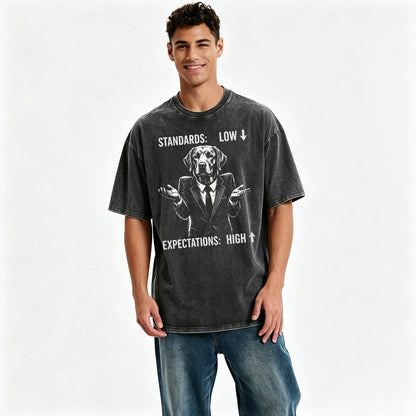 Standards Low Expectations High Funny Sarcastic T-Shirt
