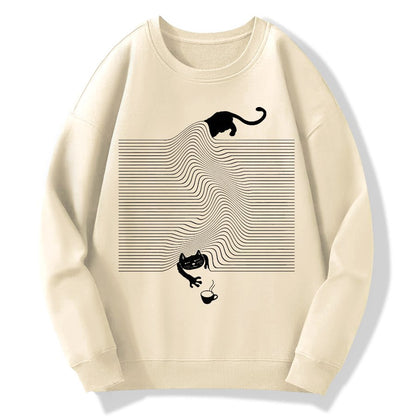 Funny Cat Geek Cotton Sweatshirt