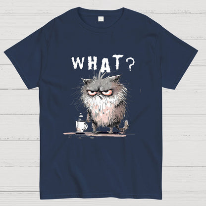 Bad Temper Feline With Coffee Grumpily Catty Funny T-Shirt