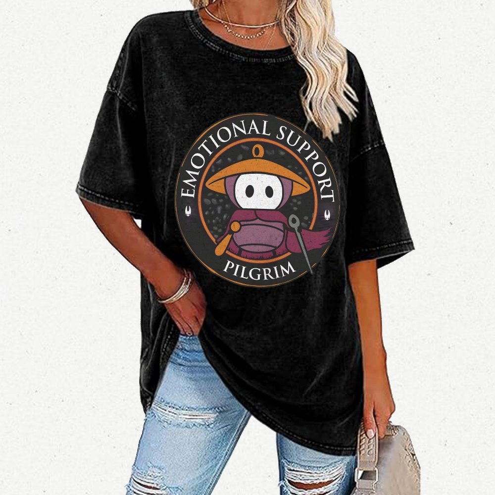 Emotional Support Pilgrim Vintage Distressed T-shirt