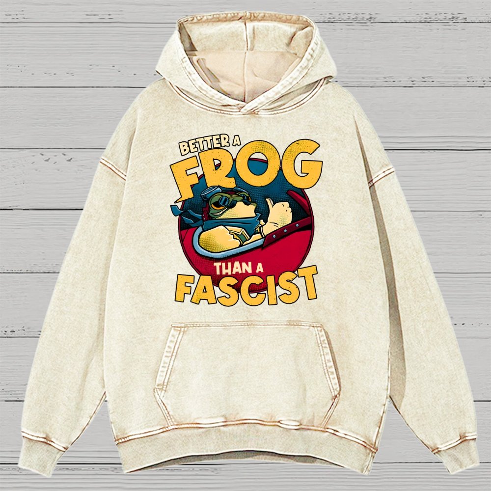 Better A Frog Than A Fascist Vintage Distressed Hoodie