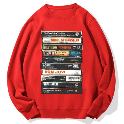 Vintage Rock Cassettes Geek Cotton Sweatshirt