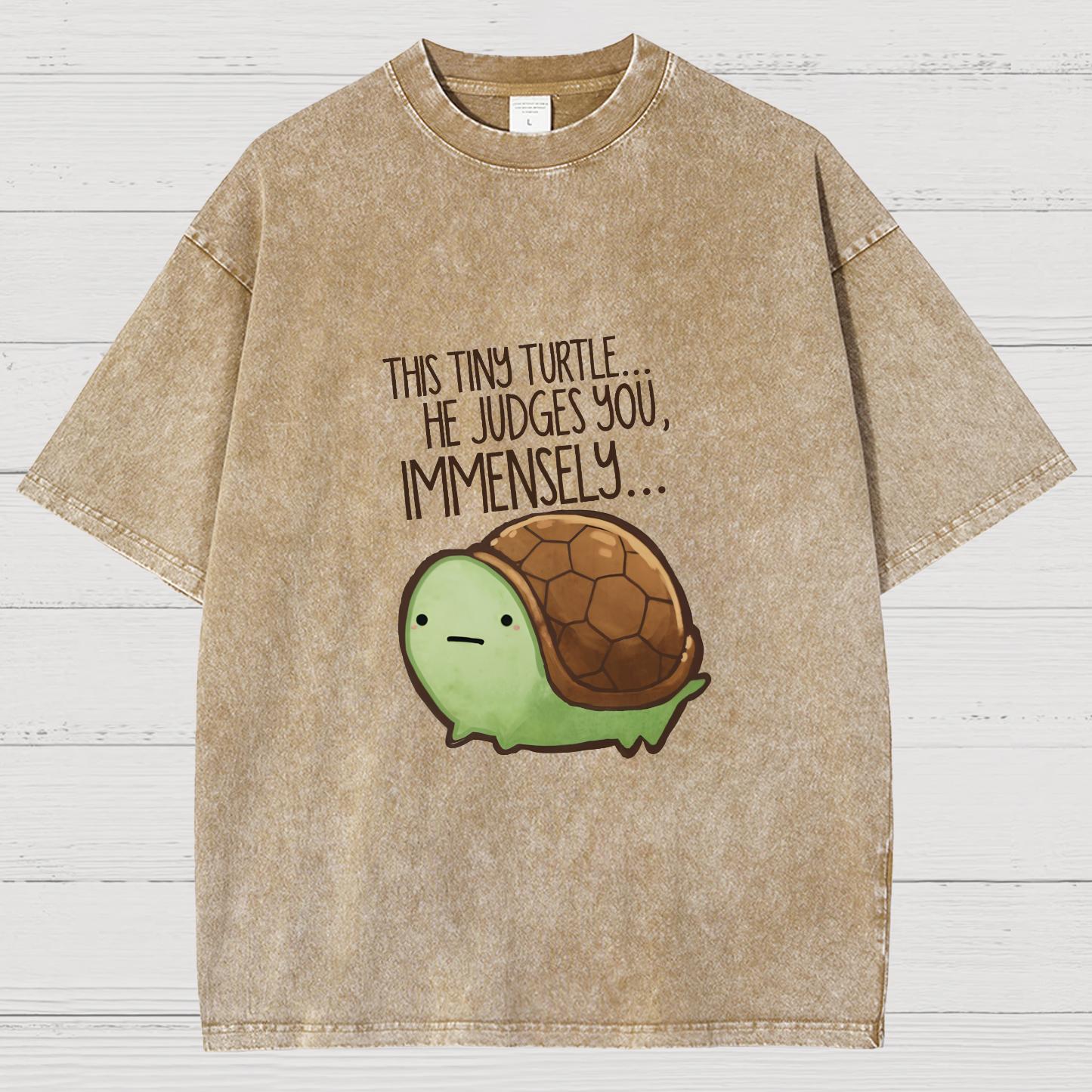 This turtle.. he judges you. Essential Vintage Distressed T-shirt
