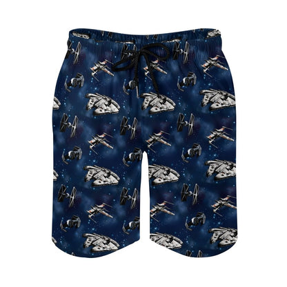 Space WarBlue Ships Geek Shorts