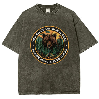You Can't Outrun A Bear Vintage Distressed T-shirt