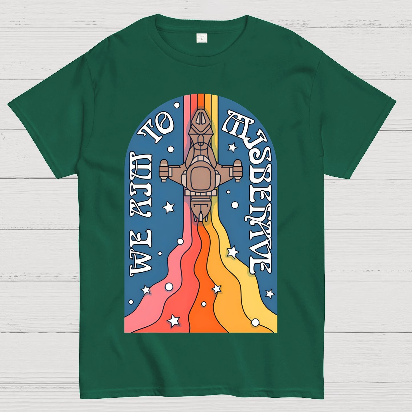 Psychedelic Aim to Misbehave Geek T-Shirt