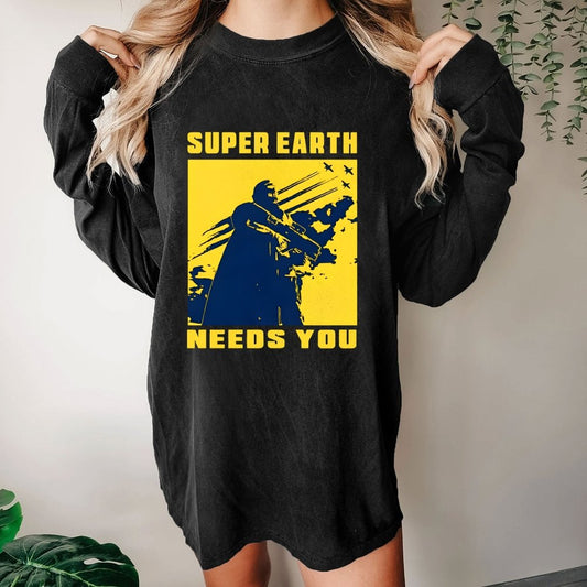 Earth Needs You Washed Long Sleeve Tee