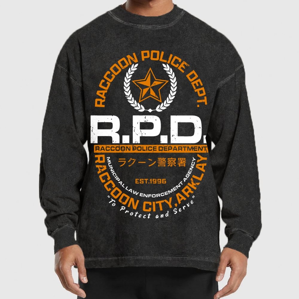 City Police Washed Long Sleeve Tee