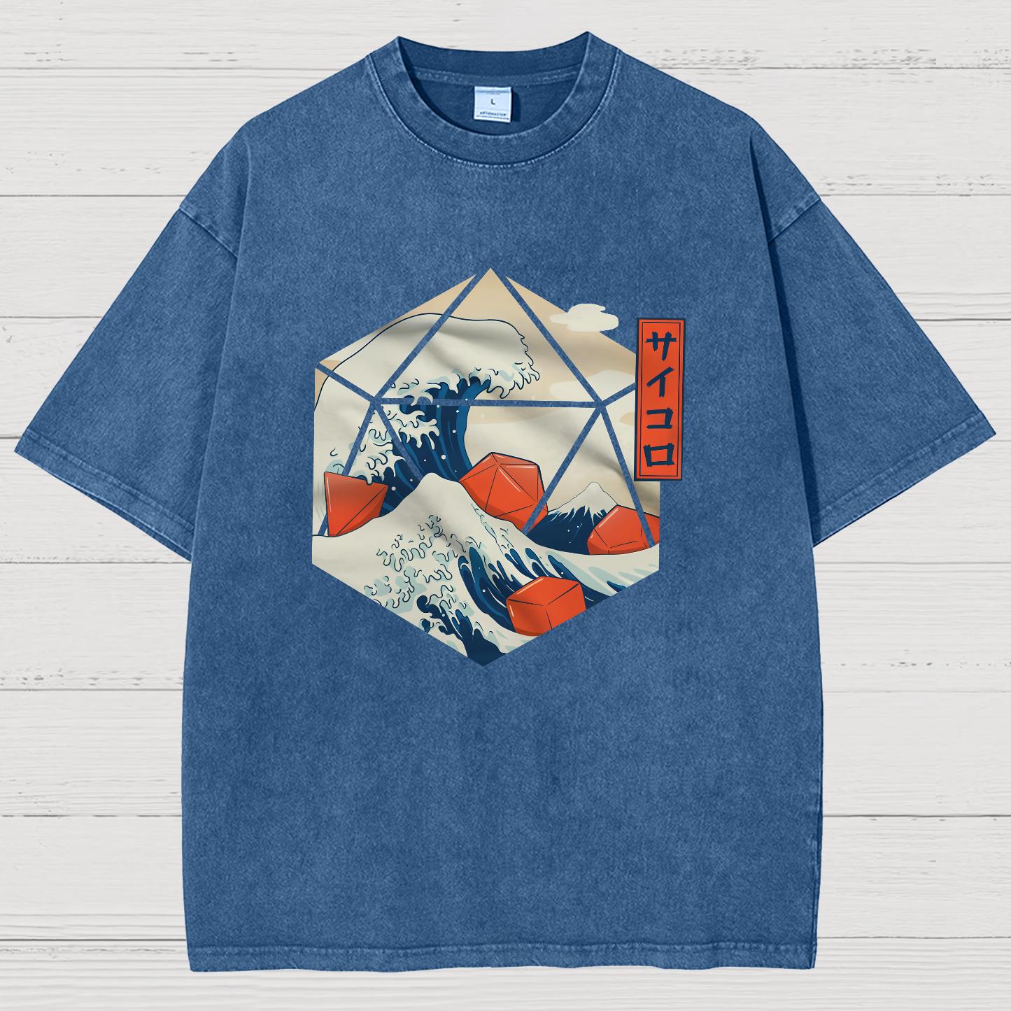 Great Wave of Dice Vintage Distressed T-shirt