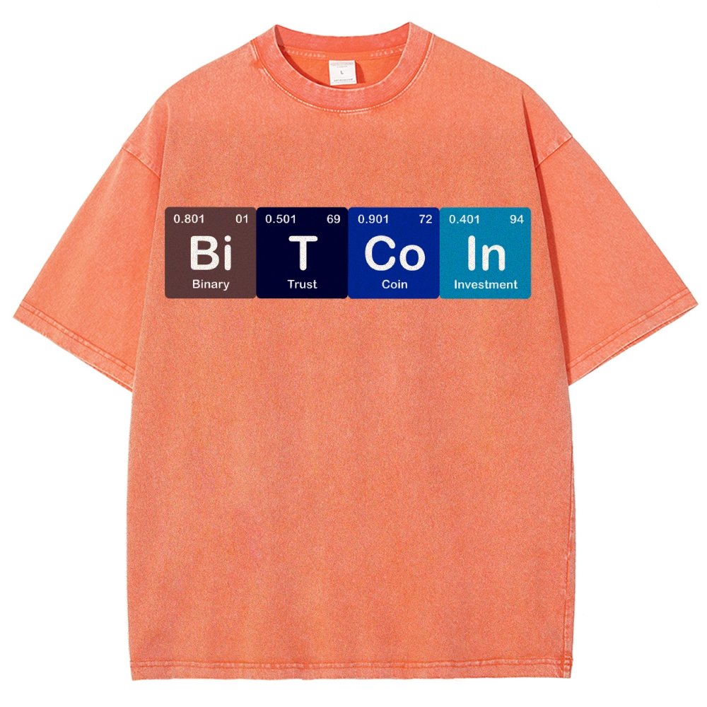 Bitcoin Periodic Table Cryptocurrency BTC Funny Vintage Vintage Distressed T-shirt