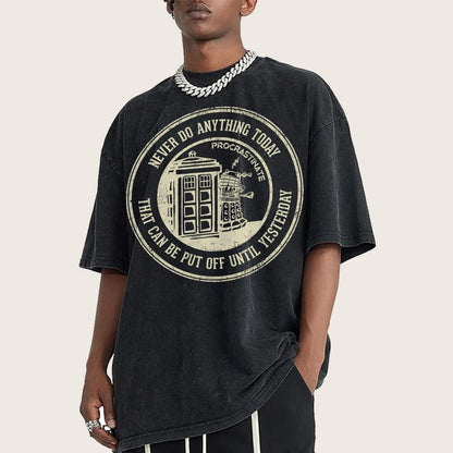 Time Travel Procrastination Vintage Distressed T-shirt