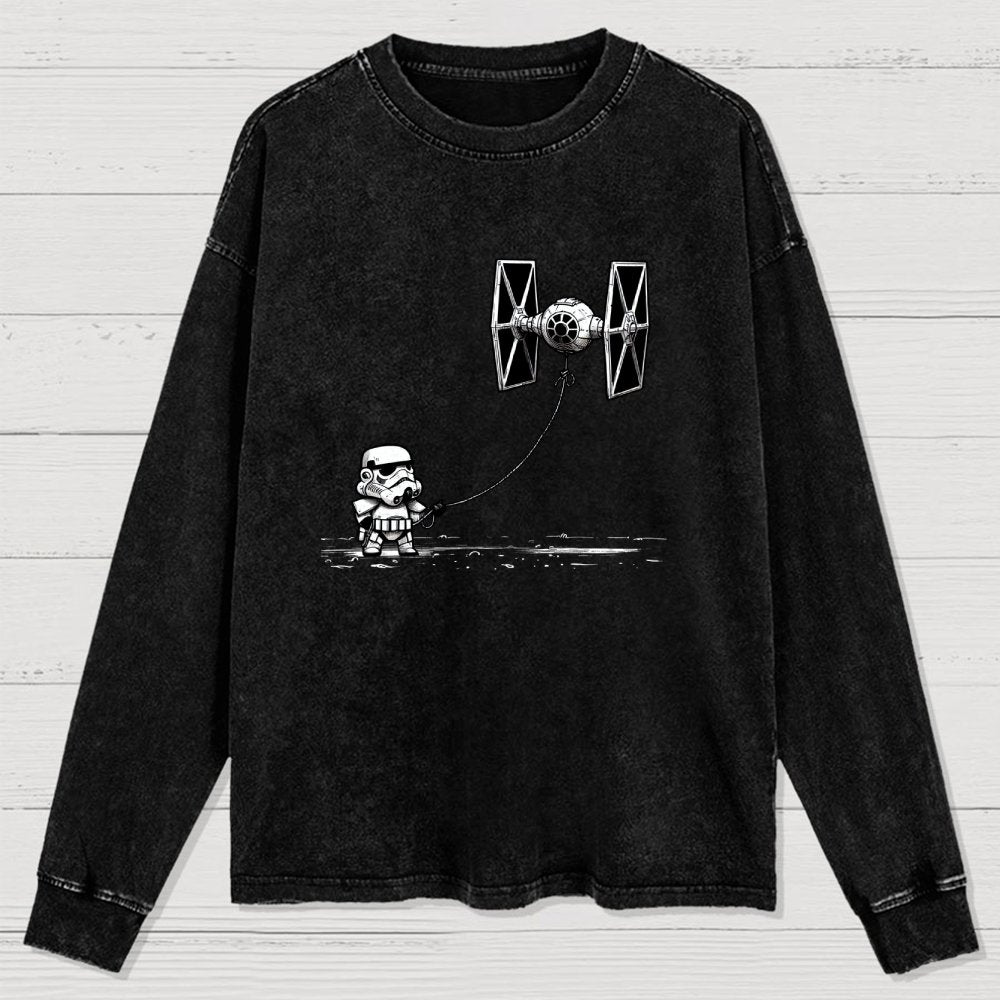 Flying The Galactic Alliance's Kite Washed Long Sleeve Tee