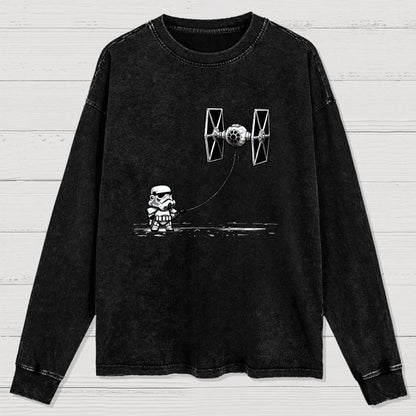 Flying The Galactic Alliance's Kite Washed Long Sleeve Tee