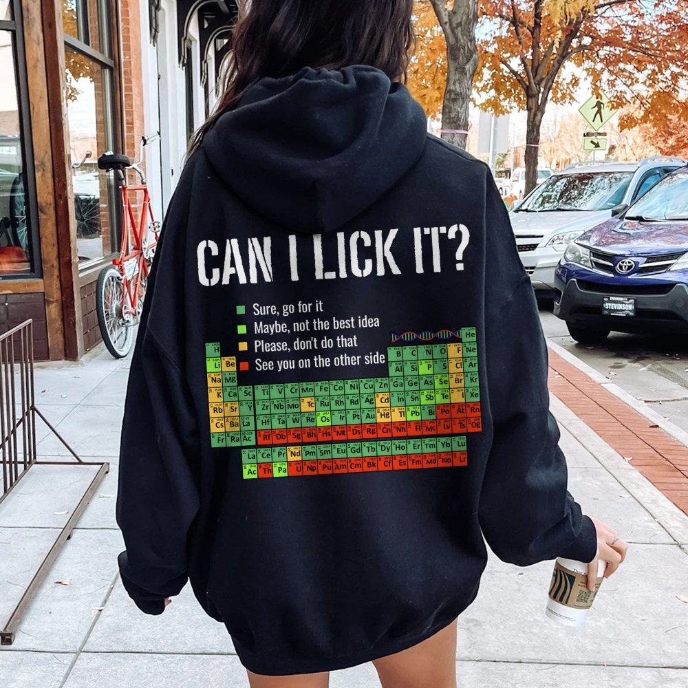 Can I Lick It Printed Back Unisex Cotton Hoodie