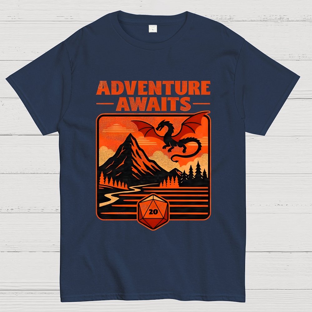RPG Vintage Adventure Dragon Geek T-Shirt