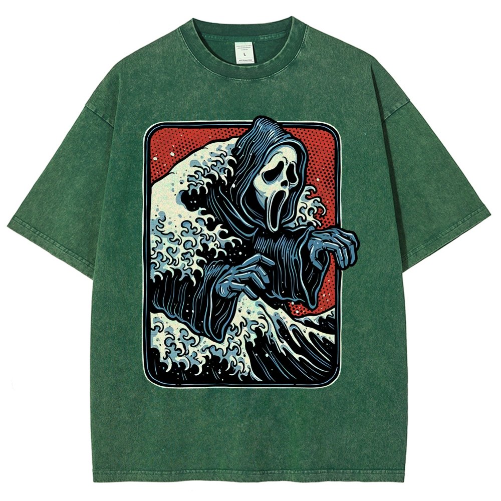 Ghost Wave Vintage Distressed T-shirt