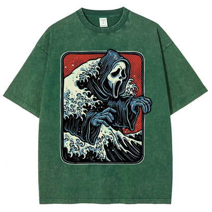 Ghost Wave Vintage Distressed T-shirt