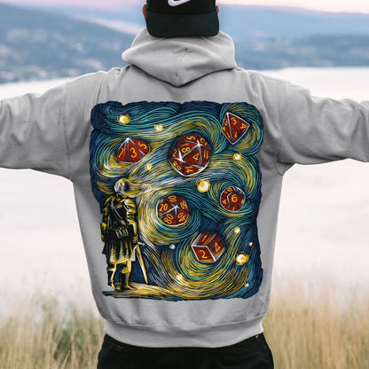Starry Dice Printed Back Cotton Hoodie