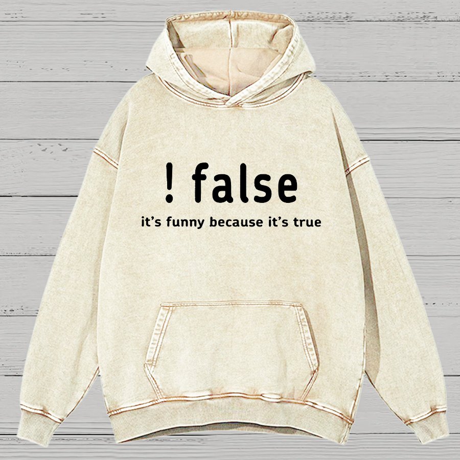 False It's Funny Because It's True Vintage Distressed Hoodie
