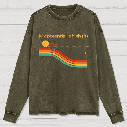 My Potential Is High Washed Long Sleeve Tee