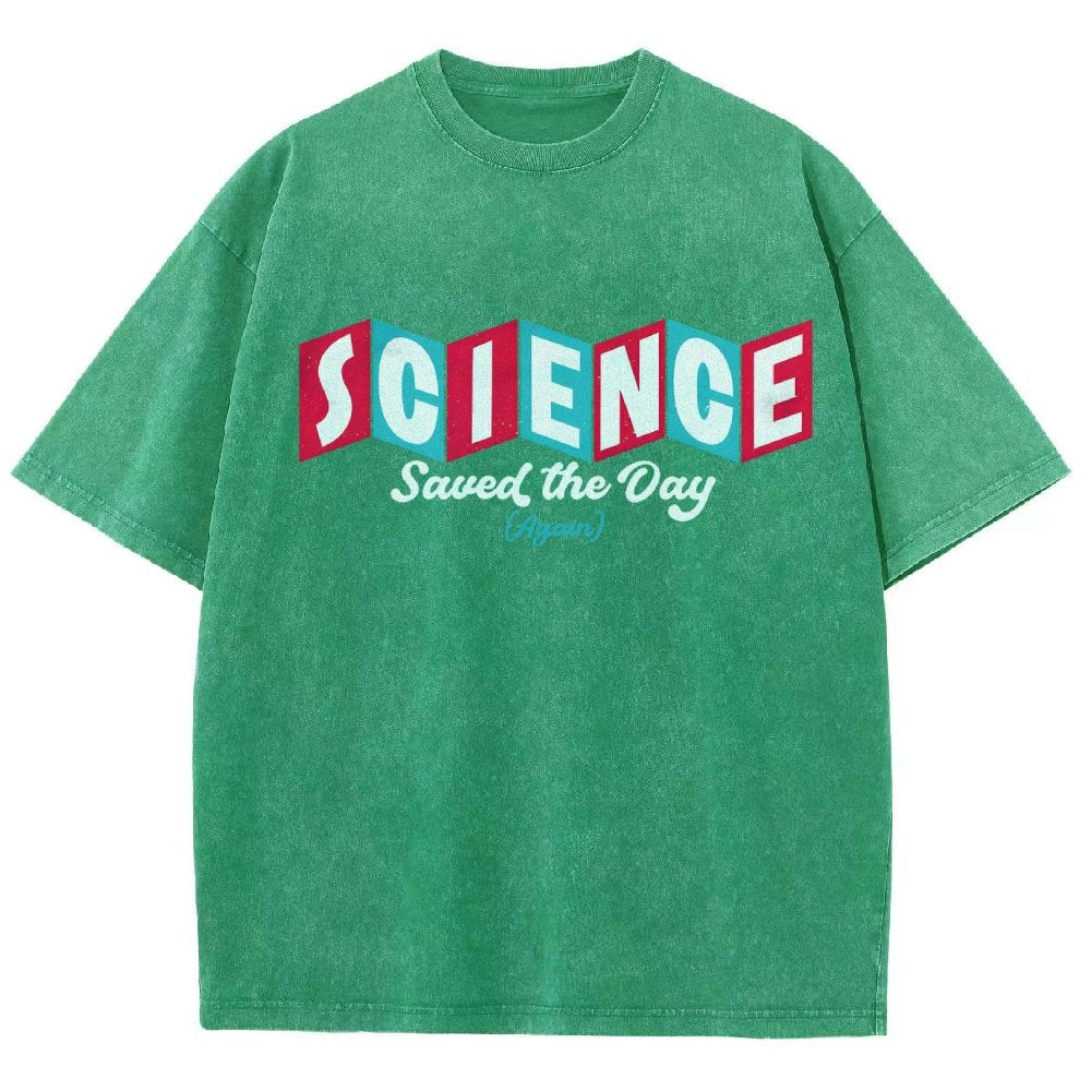 Science Saved the Day Vintage Distressed T-shirt