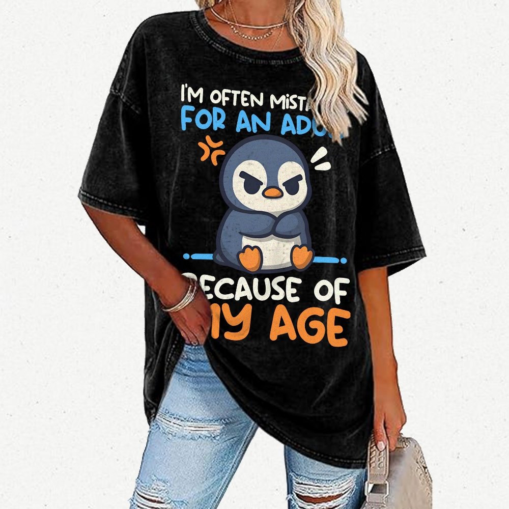 Penguin Often Mistaken For An Adult Vintage Distressed T-shirt