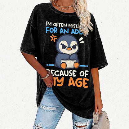 Penguin Often Mistaken For An Adult Vintage Distressed T-shirt