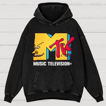 Music Television Vintage Distressed Hoodie