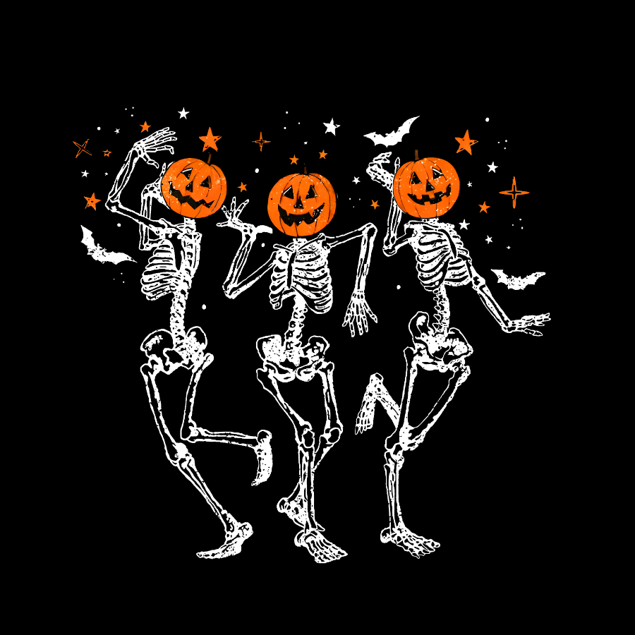 Dancing Skeleton Pumpkin Halloween Geek Cotton Sweatshirt
