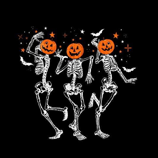 Dancing Skeleton Pumpkin Halloween Geek Cotton Sweatshirt