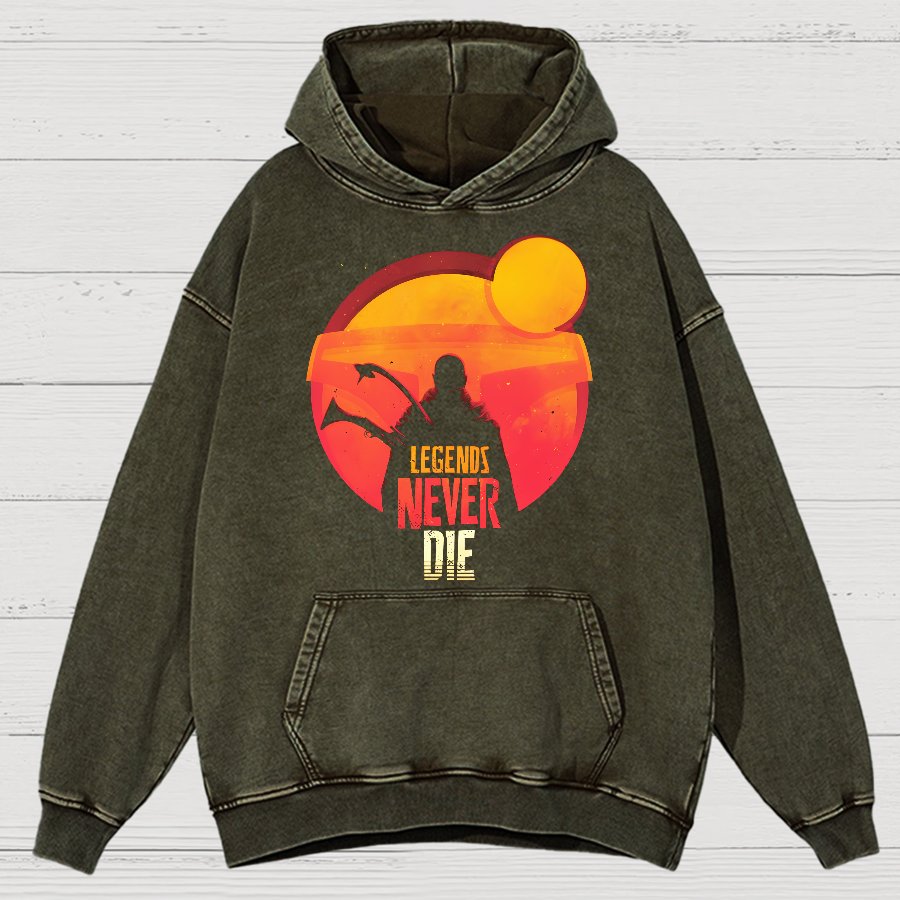 Legends Never Die Vintage Distressed Hoodie