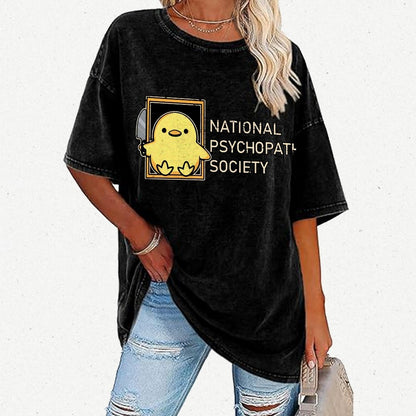 National Psychopath Sociaty Vintage Distressed T-shirt