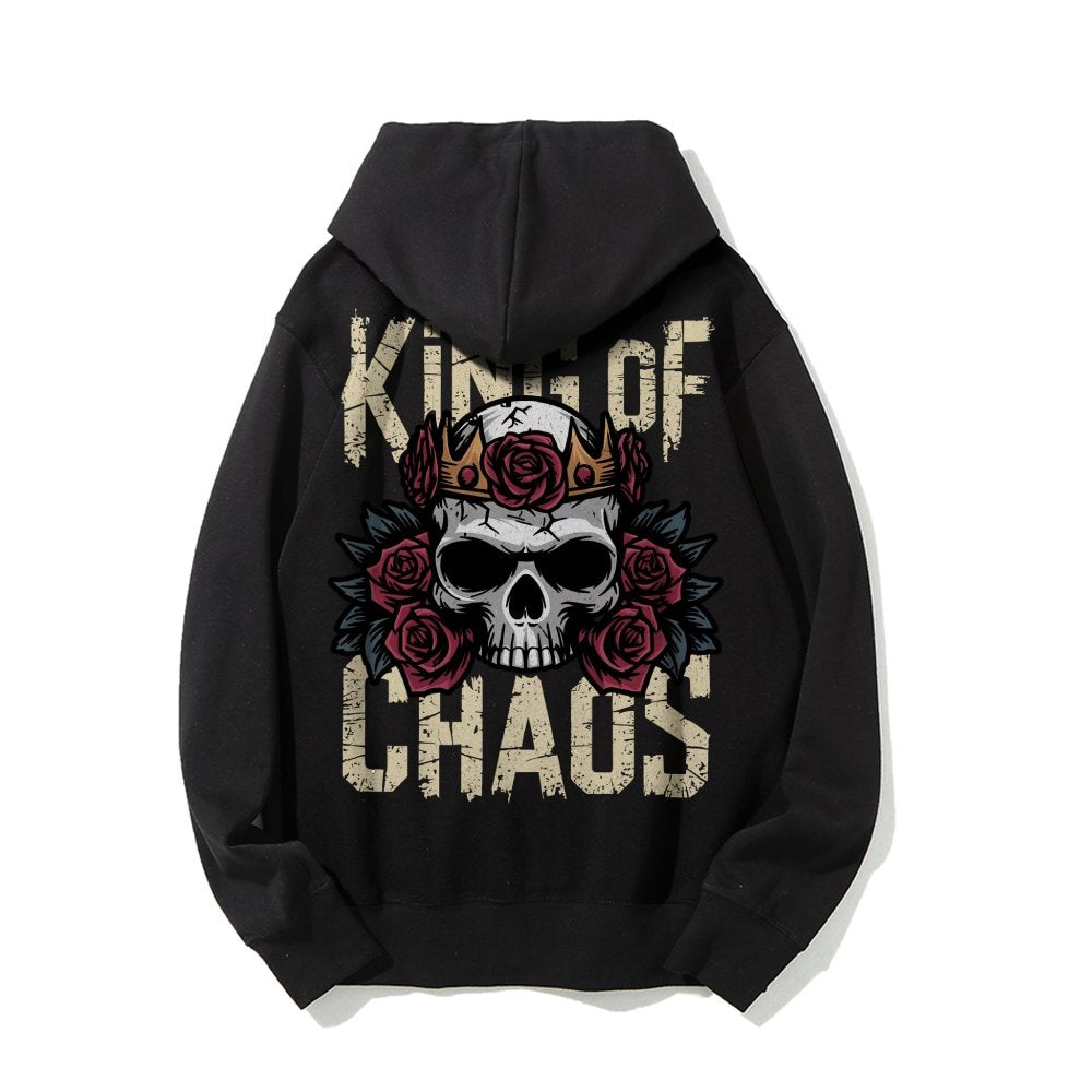 King Of Chaos Printed Back Cotton Hoodie