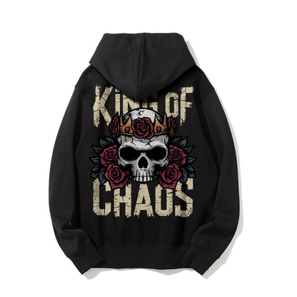 King Of Chaos Printed Back Cotton Hoodie