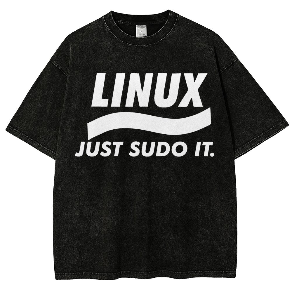 Linux Just Sudo It Vintage Distressed T-shirt
