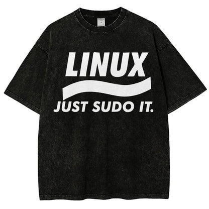 Linux Just Sudo It Vintage Distressed T-shirt