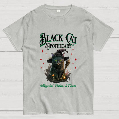 Black Cat Apothecary Halloween Geeky T-Shirt