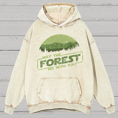 Retro Forest Moon Vintage Distressed Hoodie