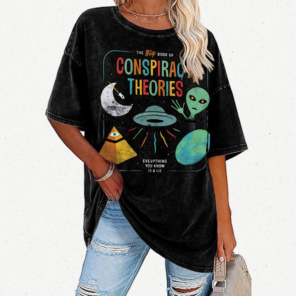 The Big Book Of Conspiracy Theories Vintage Distressed T-shirt
